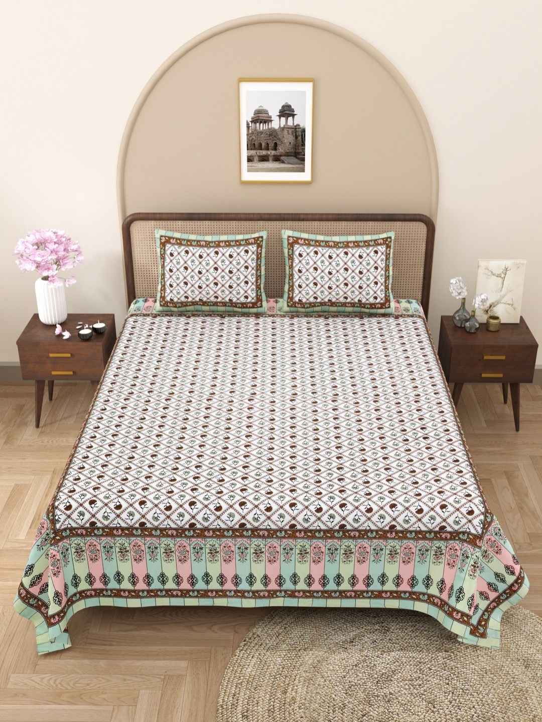 Wayne Martin Multicoloured Floral 330 TC King Bedsheet with 2 Pillow Covers, Multi
Wayne Martin Multicoloured Floral 330 TC King Bedsheet with 2 Pillow Covers, Multi