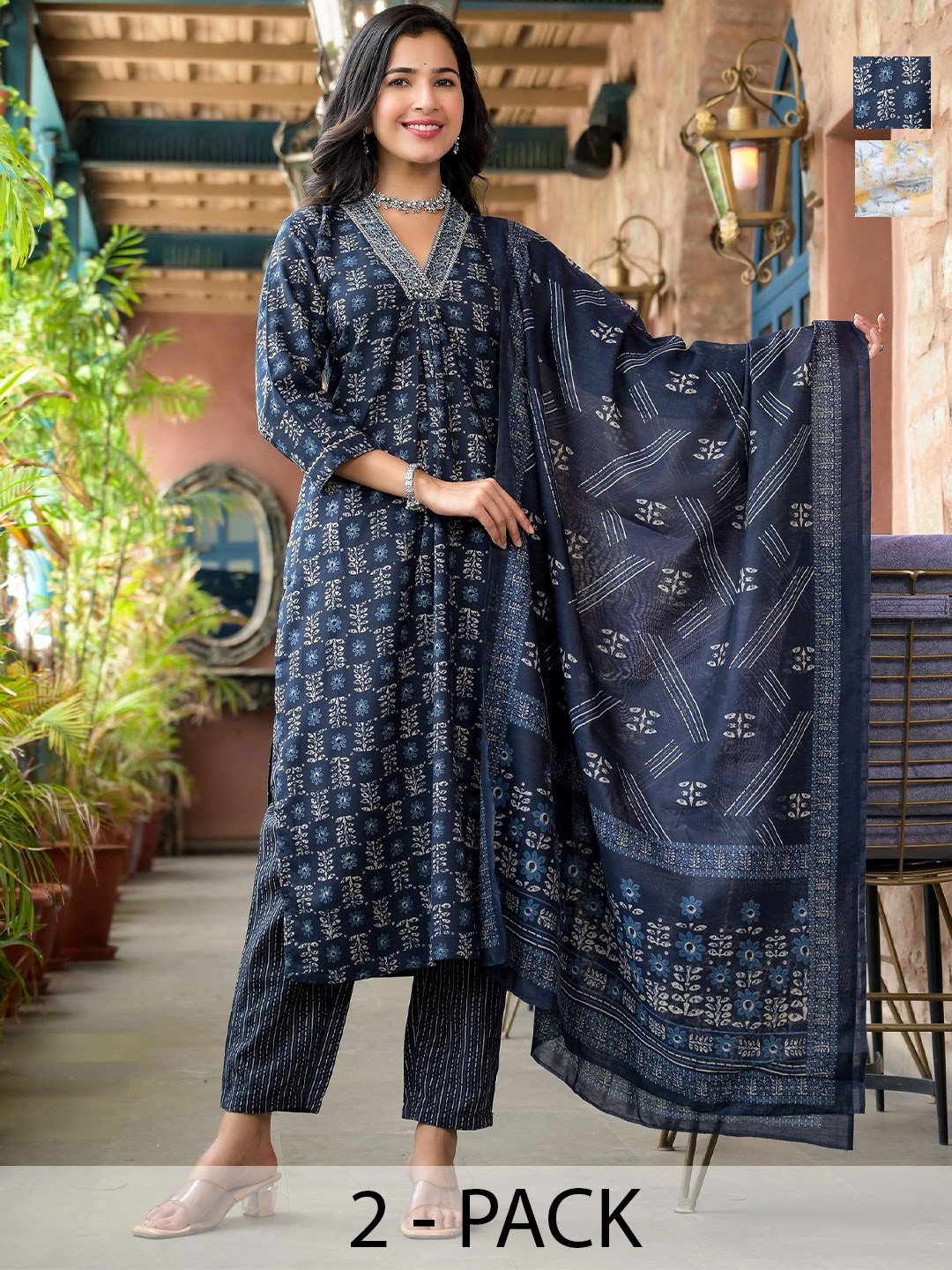KALINI Women Ethnic Motifs Printed Regular Kurta with Trousers & With Dupatta, White
KALINI Women Ethnic Motifs Printed Regular Kurta with Trousers & With Dupatta, White