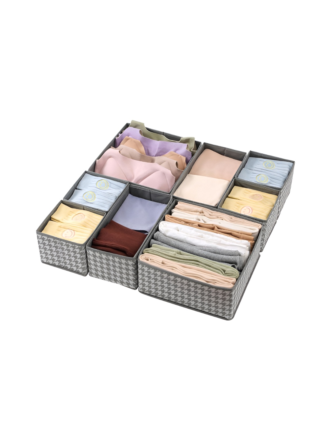 HOUSE OF QUIRK Grey 8 Pieces Printed Non-Woven Foldable Cloth Storage Box Organisers
HOUSE OF QUIRK Grey 8 Pieces Printed Non-Woven Foldable Cloth Storage Box Organisers