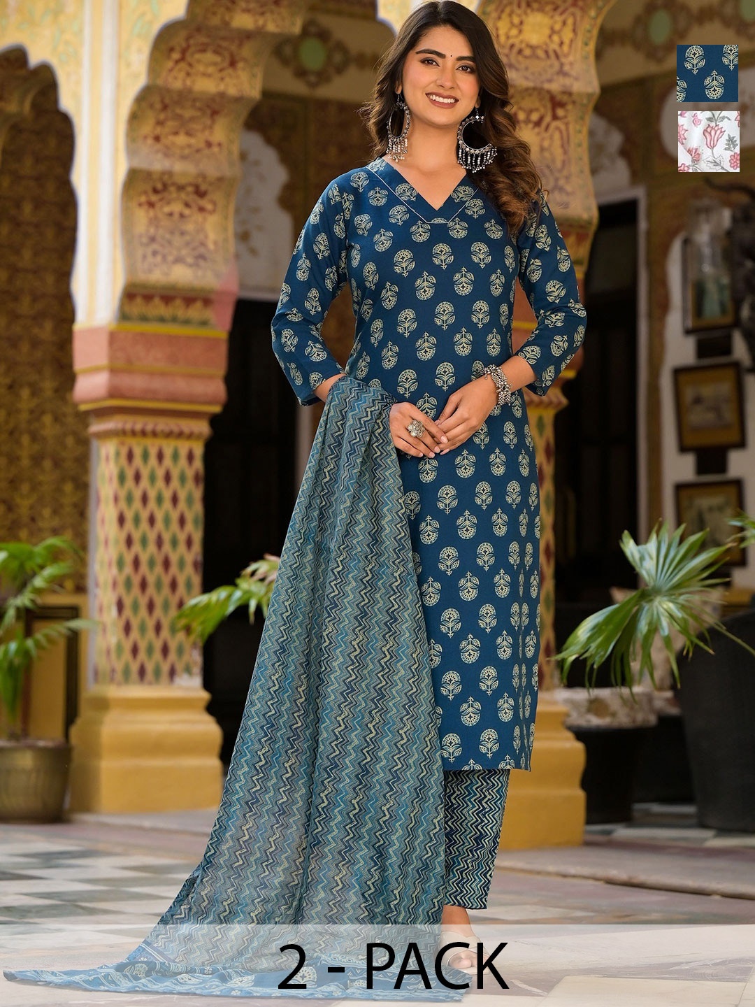 KALINI Women Ethnic Motifs Printed Regular Kurta with Trousers & With Dupatta, Pink
KALINI Women Ethnic Motifs Printed Regular Kurta with Trousers & With Dupatta, Pink