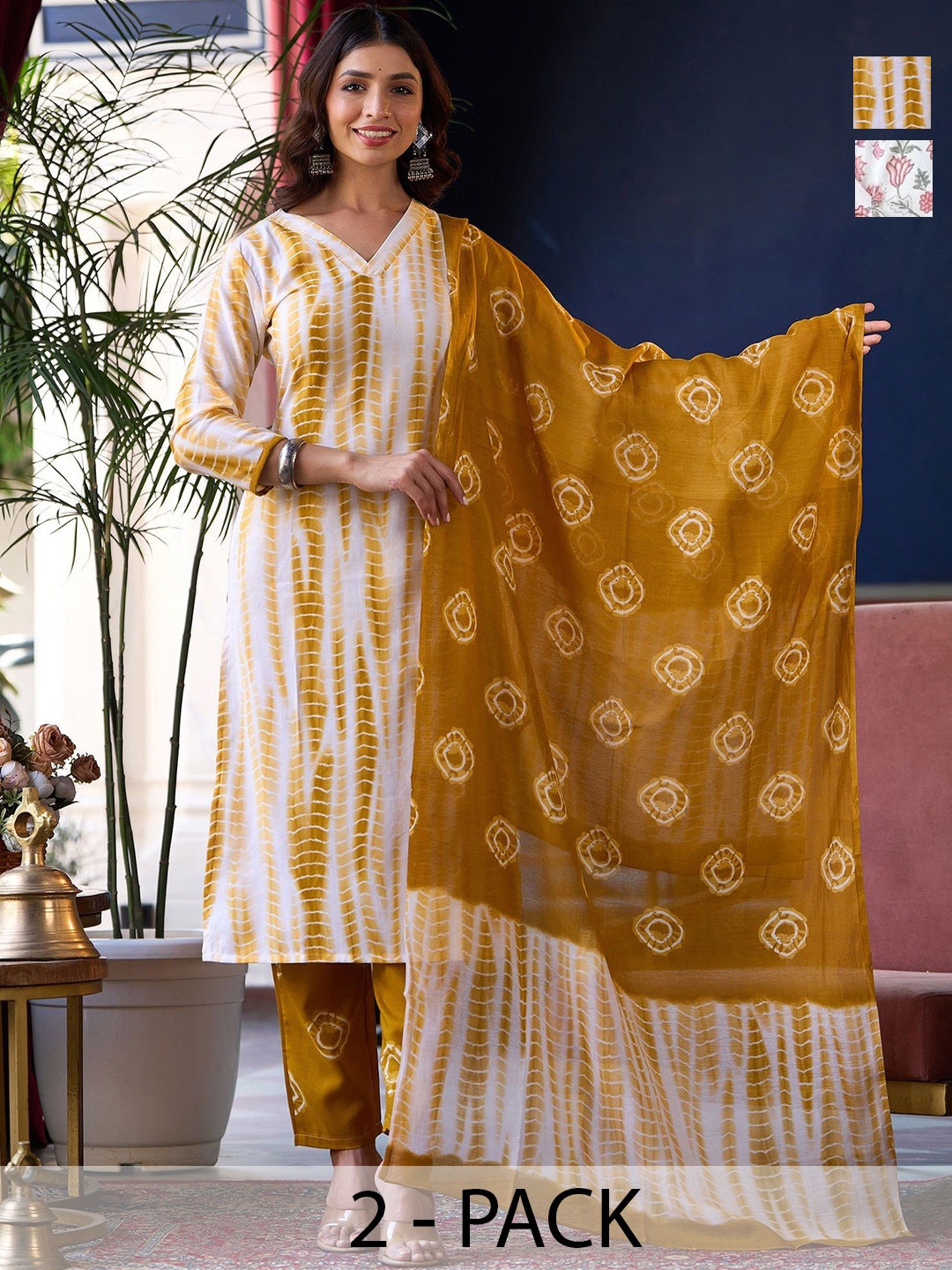 KALINI Women Ethnic Motifs Printed Regular Kurta with Trousers & With Dupatta, White
KALINI Women Ethnic Motifs Printed Regular Kurta with Trousers & With Dupatta, White