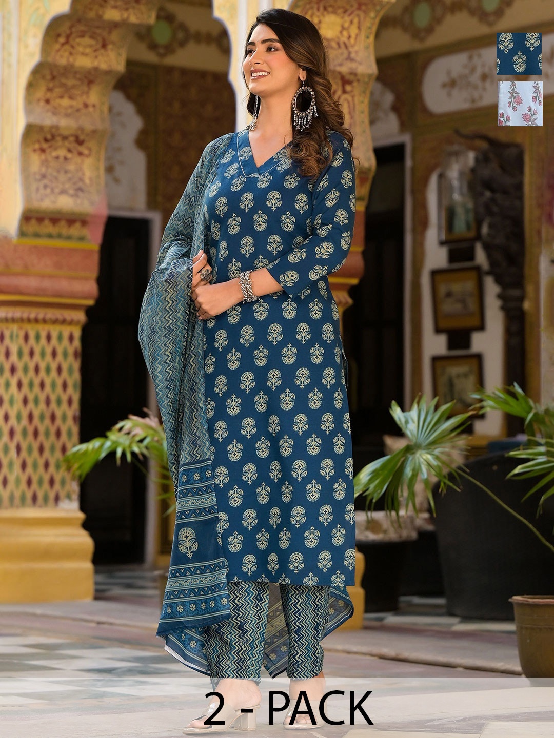 KALINI Women Ethnic Motifs Printed Regular Kurta with Trousers & With Dupatta, White
KALINI Women Ethnic Motifs Printed Regular Kurta with Trousers & With Dupatta, White