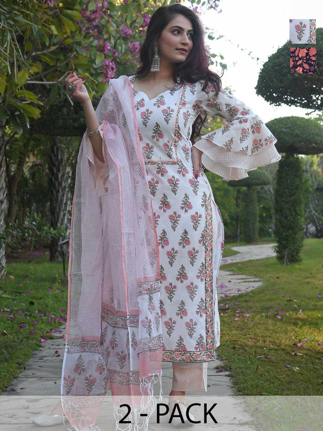 KALINI Women Ethnic Motifs Printed Regular Kurta with Trousers & With Dupatta, White
KALINI Women Ethnic Motifs Printed Regular Kurta with Trousers & With Dupatta, White