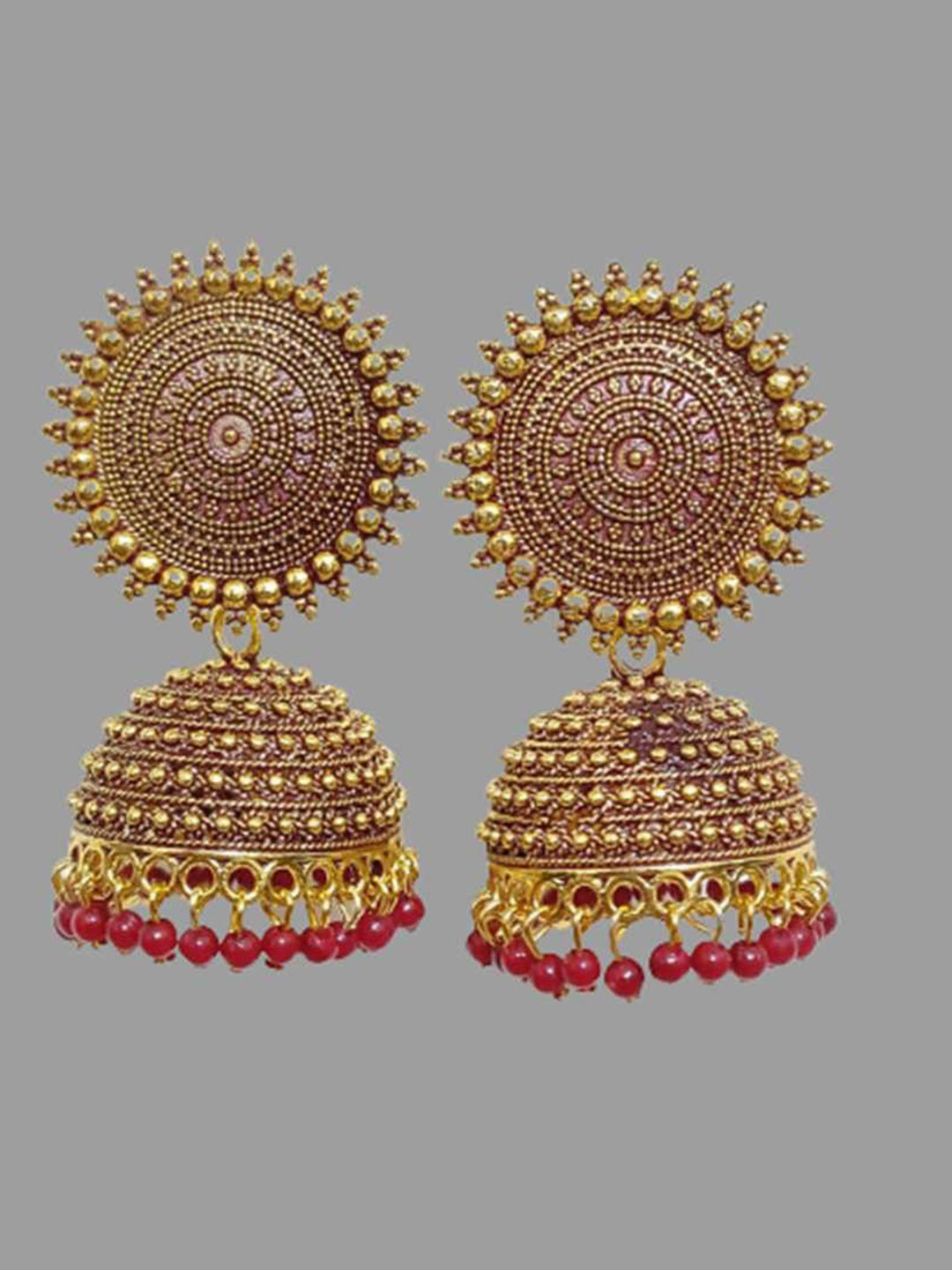 JMBW INTERNATIONAL Contemporary Jhumkas Earrings, Red
JMBW INTERNATIONAL Contemporary Jhumkas Earrings, Red