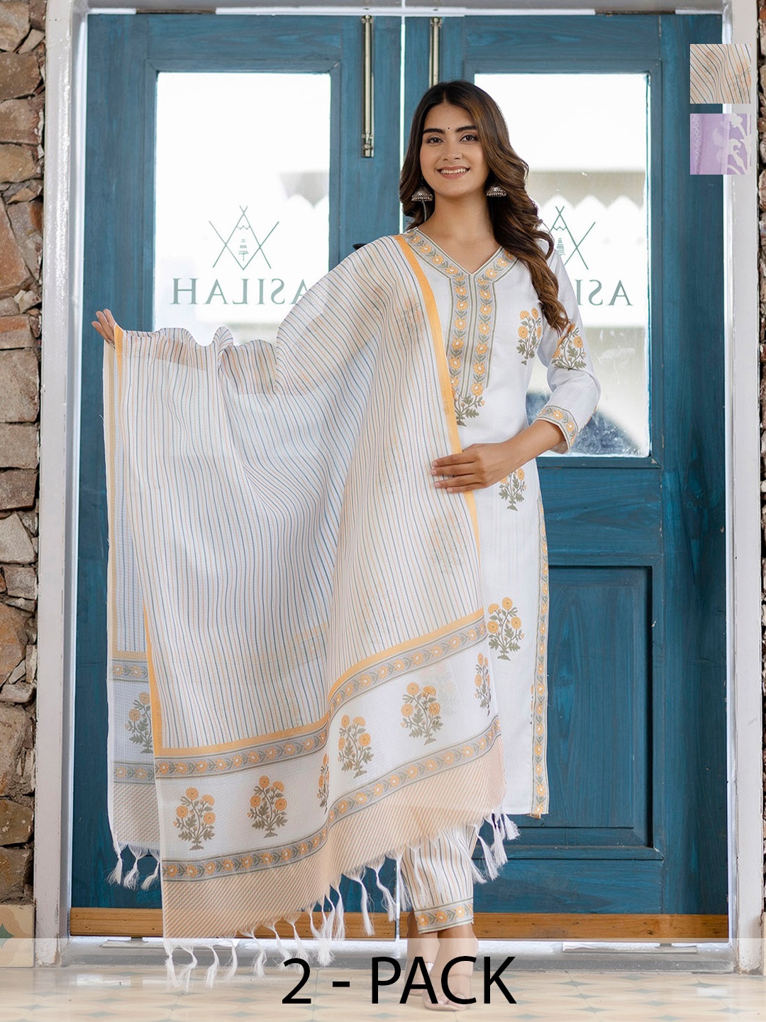 KALINI Women Ethnic Motifs Printed Regular Kurta with Trousers & With Dupatta, Purple
KALINI Women Ethnic Motifs Printed Regular Kurta with Trousers & With Dupatta, Purple