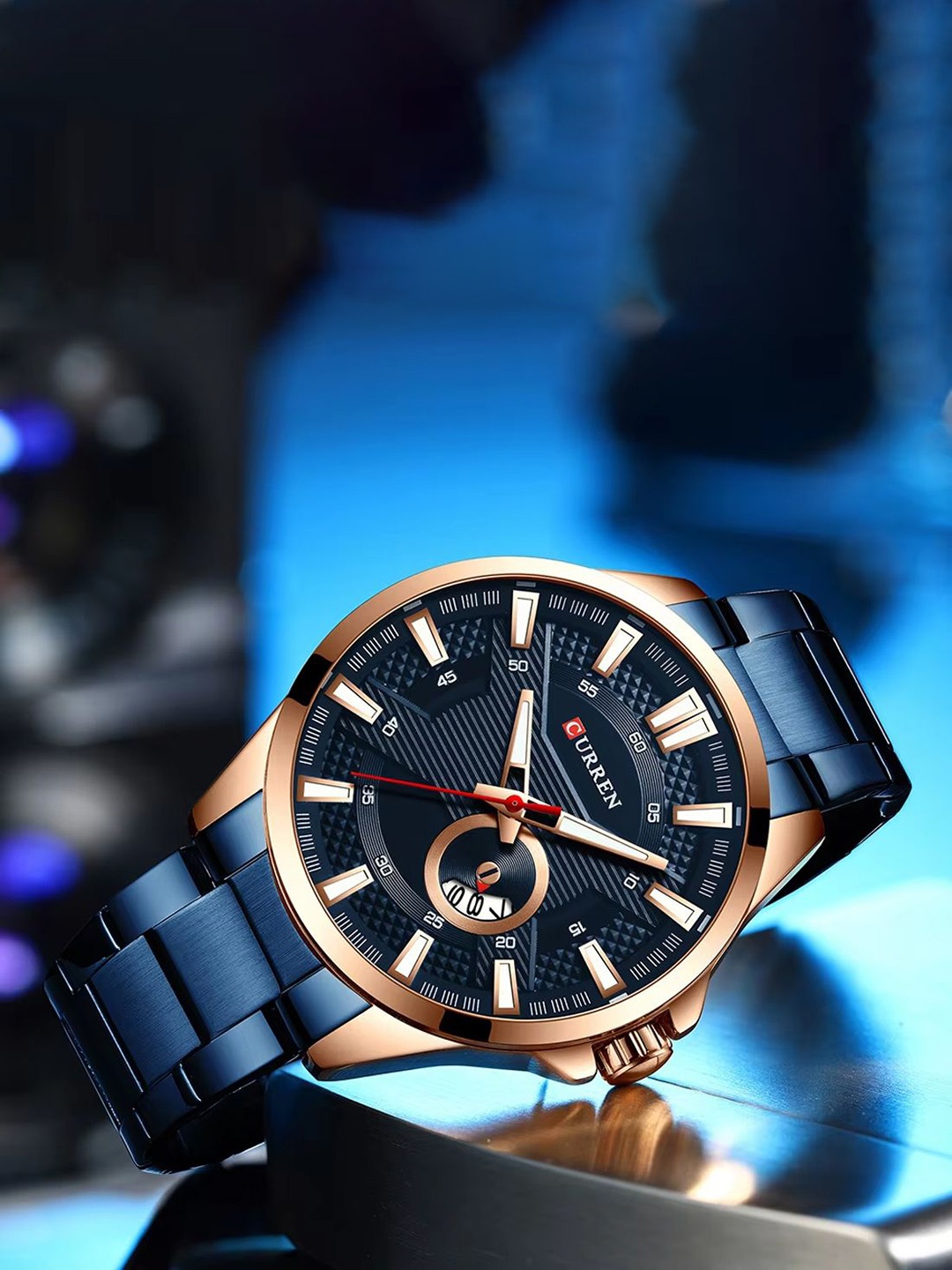 Curren Men Brass Dial & Stainless Steel Wrap Around Straps Analogue Watch CR-8372-Blue
Curren Men Brass Dial & Stainless Steel Wrap Around Straps Analogue Watch CR-8372-Blue