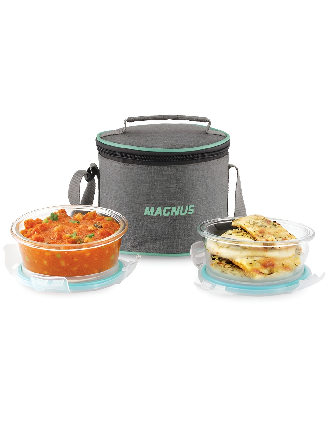 Magnus Vivid Linen 800ml Glass Lunch Box with 2 Round Borosilicate Containers & Bag, Transparent
Magnus Vivid Linen 800ml Glass Lunch Box with 2 Round Borosilicate Containers & Bag, Transparent