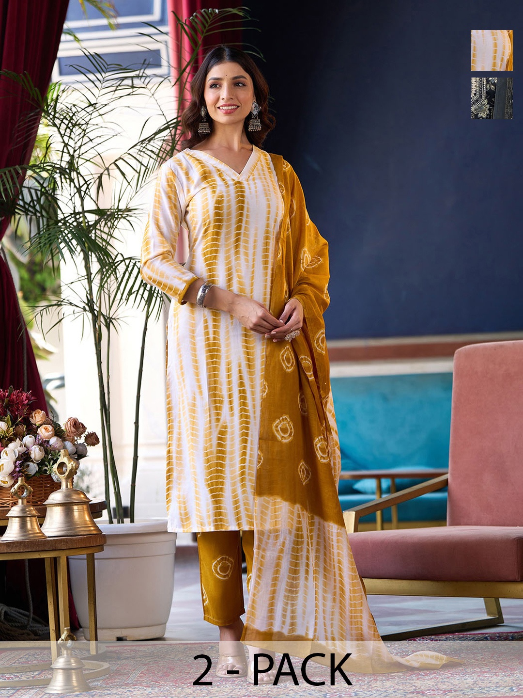 KALINI Women Ethnic Motifs Printed Regular Kurta with Trousers & With Dupatta, Navy blue
KALINI Women Ethnic Motifs Printed Regular Kurta with Trousers & With Dupatta, Navy blue