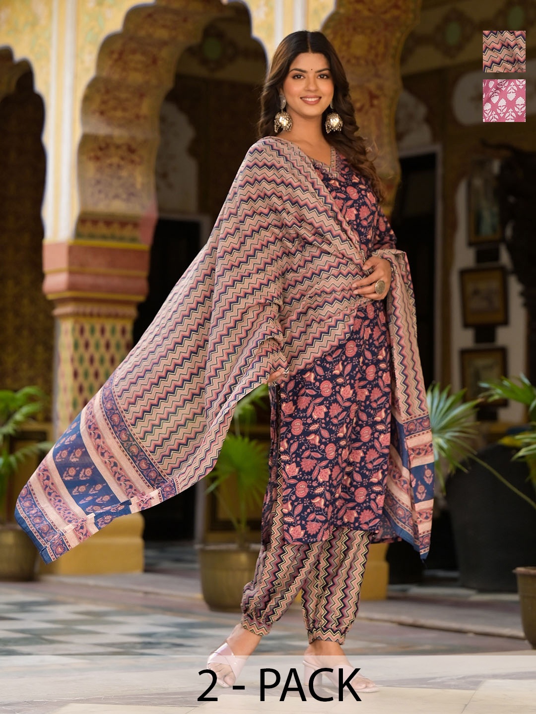 KALINI Women Ethnic Motifs Printed Regular Kurta with Trousers & With Dupatta, Navy blue
KALINI Women Ethnic Motifs Printed Regular Kurta with Trousers & With Dupatta, Navy blue