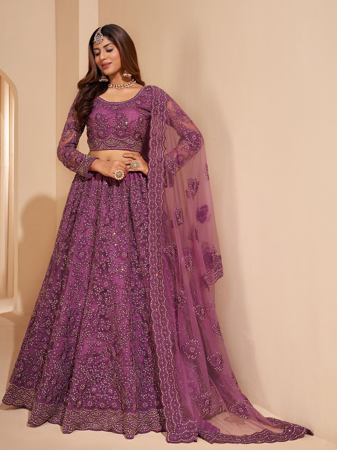 ALIZEH Magenta Designer Thread And Stone Embroidered Lehenga Choli With Dupatta, Purple
ALIZEH Magenta Designer Thread And Stone Embroidered Lehenga Choli With Dupatta, Purple