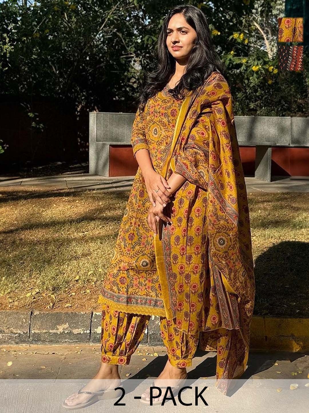KALINI Women Ethnic Motifs Printed Regular Kurta with Trousers & With Dupatta, Yellow
KALINI Women Ethnic Motifs Printed Regular Kurta with Trousers & With Dupatta, Yellow