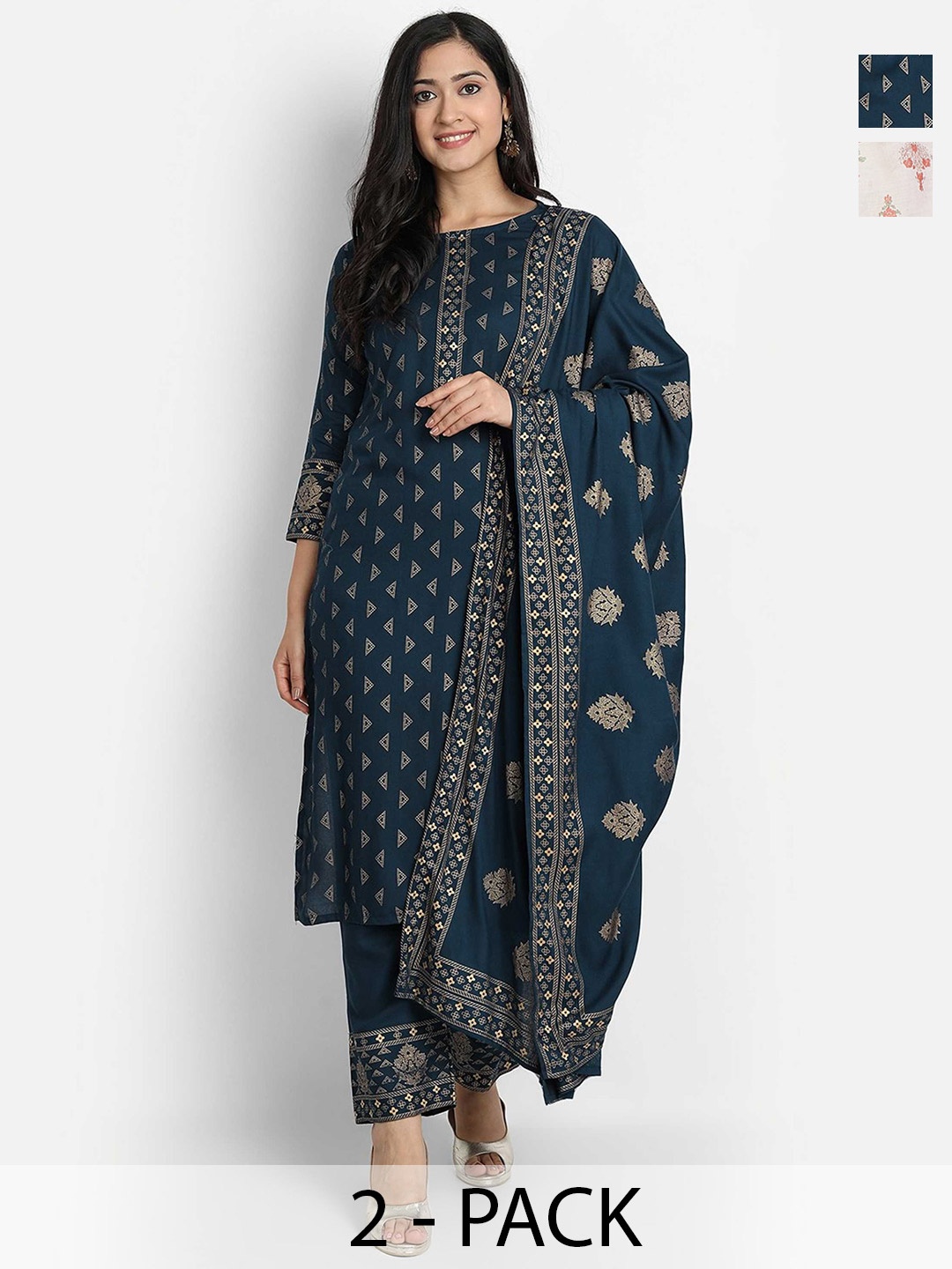 KALINI Women Ethnic Motifs Printed Regular Kurta with Trousers & With Dupatta, White
KALINI Women Ethnic Motifs Printed Regular Kurta with Trousers & With Dupatta, White