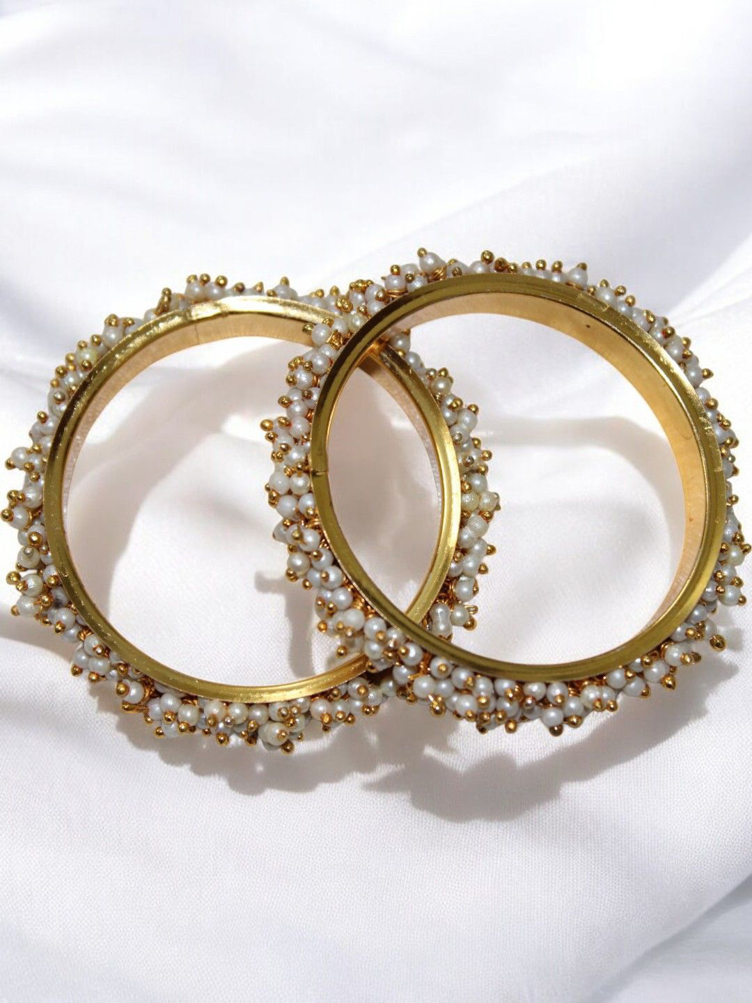 Jolly Faces Set Of 2 Beaded Bangles, Gold
Jolly Faces Set Of 2 Beaded Bangles, Gold