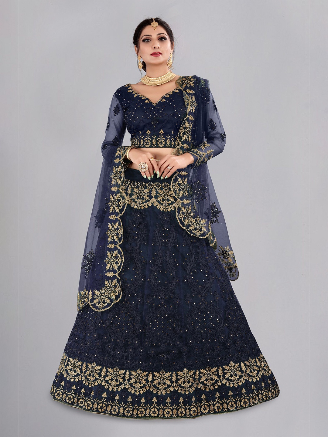 Warthy Ent Embroidered Thread Work Semi-Stitched Lehenga & Unstitched Blouse With Dupatta, Blue
Warthy Ent Embroidered Thread Work Semi-Stitched Lehenga & Unstitched Blouse With Dupatta, Blue