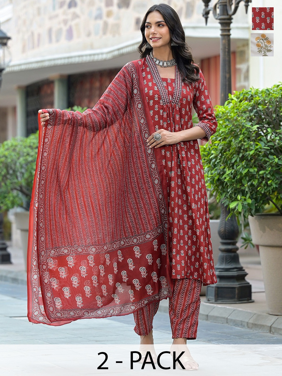 KALINI Women Ethnic Motifs Printed Regular Kurta with Trousers & With Dupatta, White
KALINI Women Ethnic Motifs Printed Regular Kurta with Trousers & With Dupatta, White