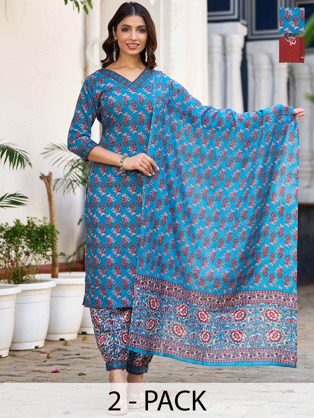 KALINI Women Ethnic Motifs Printed Regular Kurta with Trousers & With Dupatta, Maroon
KALINI Women Ethnic Motifs Printed Regular Kurta with Trousers & With Dupatta, Maroon