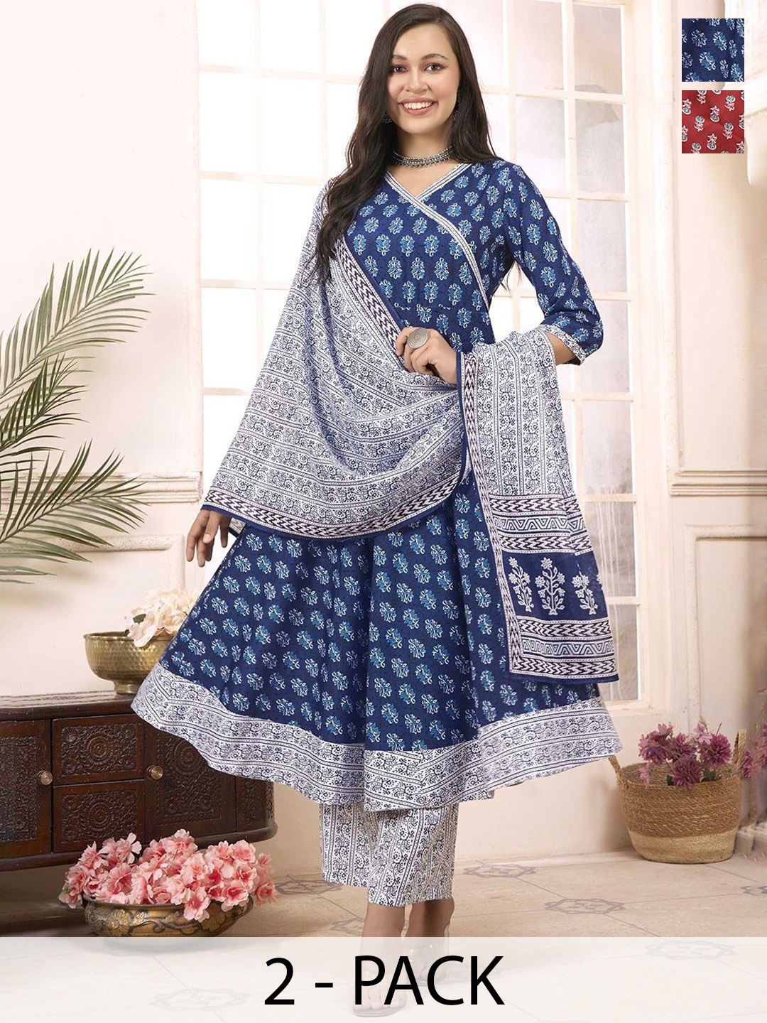 KALINI Women Ethnic Motifs Printed Regular Kurta with Trousers & With Dupatta, Maroon
KALINI Women Ethnic Motifs Printed Regular Kurta with Trousers & With Dupatta, Maroon