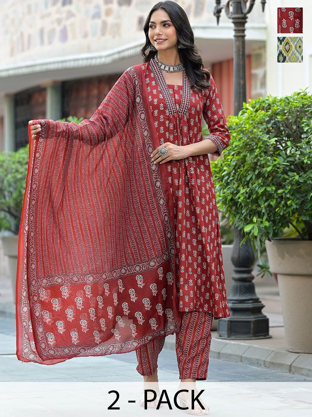 KALINI Women Ethnic Motifs Printed Regular Kurta with Trousers & With Dupatta, Green
KALINI Women Ethnic Motifs Printed Regular Kurta with Trousers & With Dupatta, Green