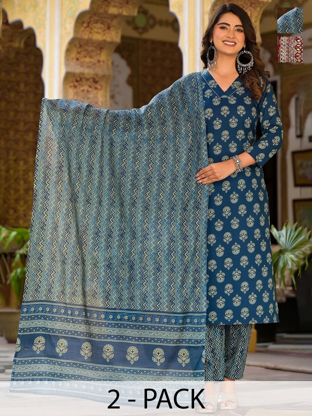 KALINI Women Ethnic Motifs Printed Regular Kurta with Trousers & With Dupatta, Burgundy
KALINI Women Ethnic Motifs Printed Regular Kurta with Trousers & With Dupatta, Burgundy