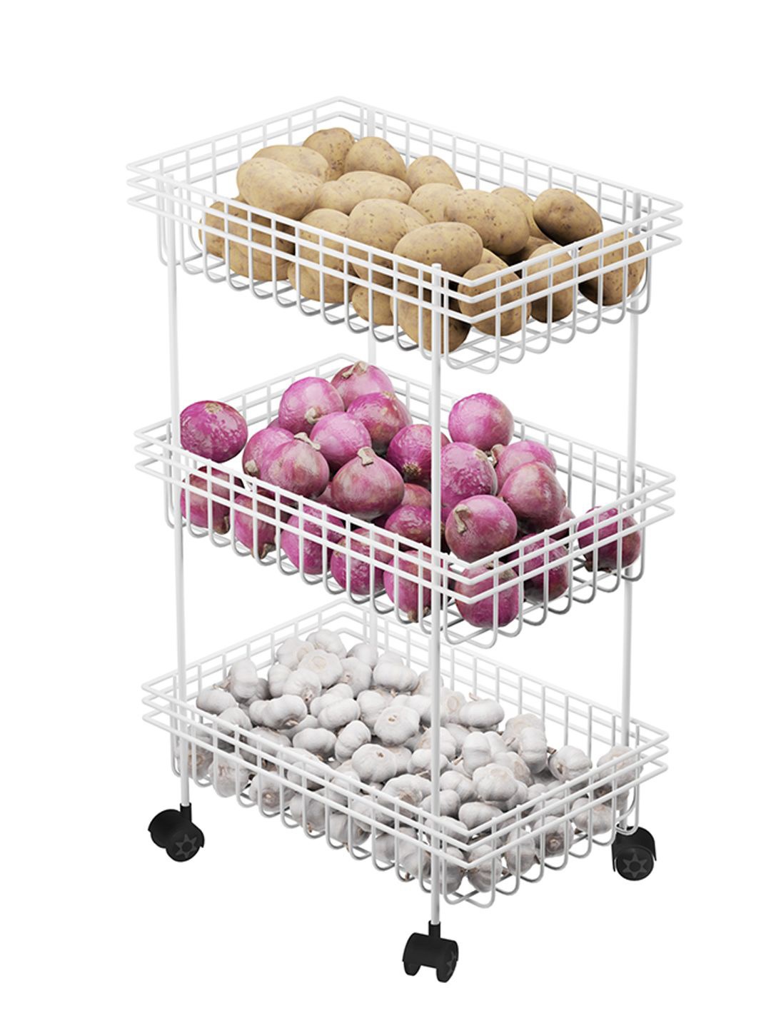 Kuber Industries Unisex Metal 3-Layer Fruits & Stand with Wheels White Kitchen Trolley
Kuber Industries Unisex Metal 3-Layer Fruits & Stand with Wheels White Kitchen Trolley