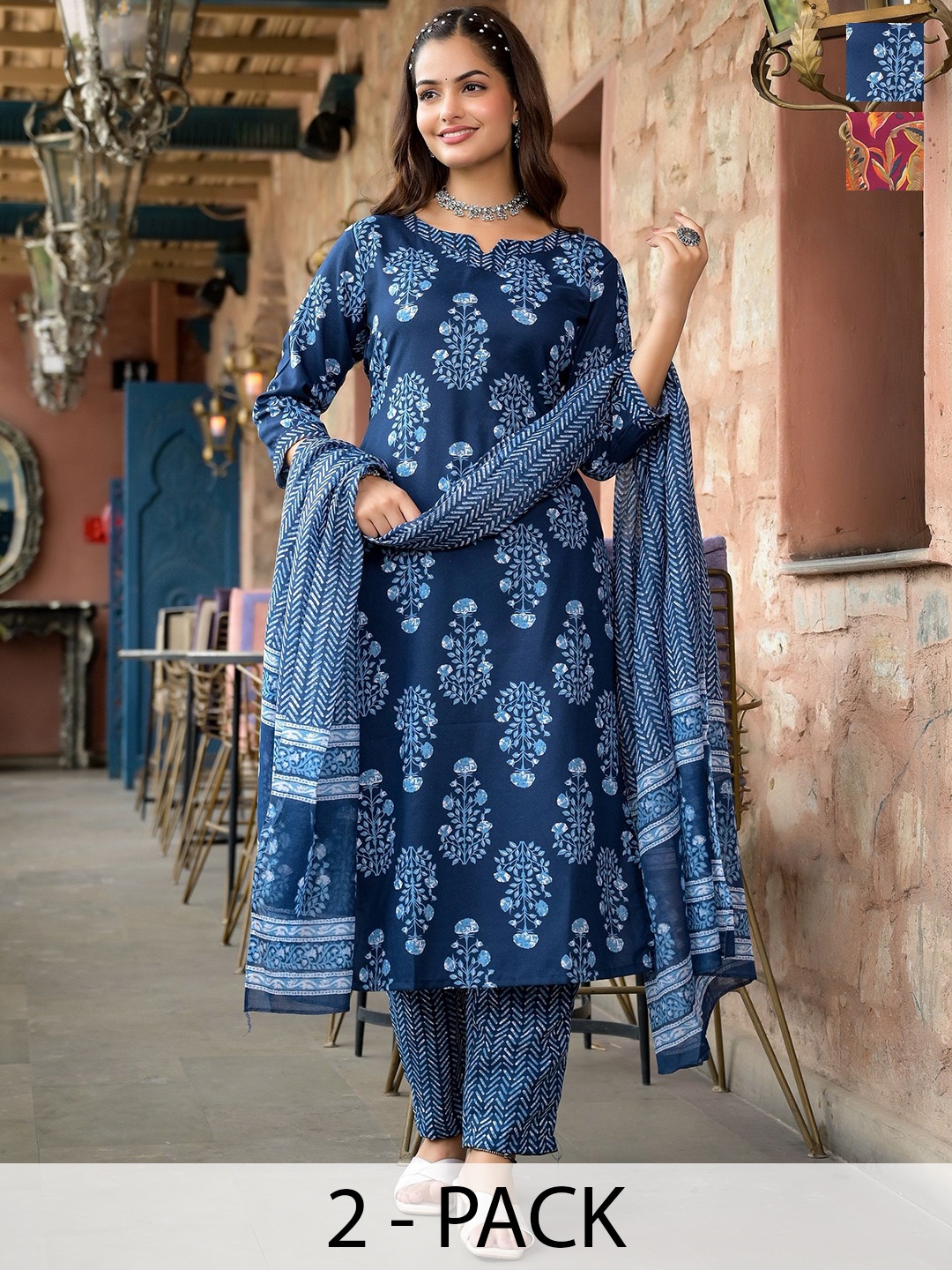 KALINI Women Ethnic Motifs Printed Regular Kurta with Trousers & With Dupatta, Blue
KALINI Women Ethnic Motifs Printed Regular Kurta with Trousers & With Dupatta, Blue