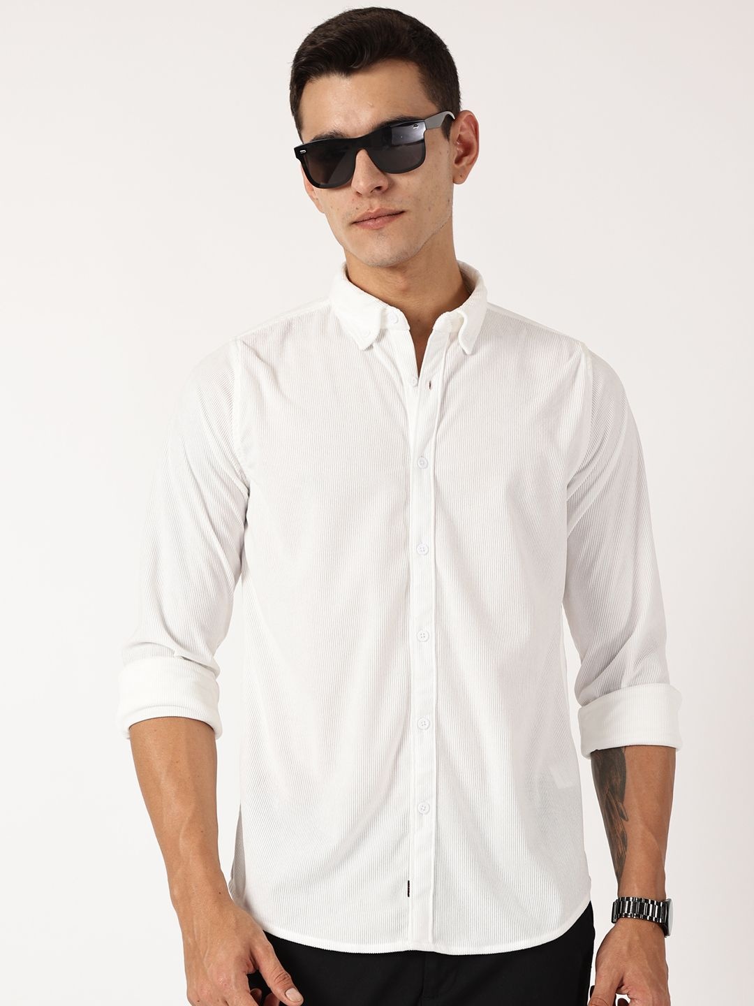Thomas Scott Men Premium Button-Down Collar Corduroy Cotton Casual Shirt, White
Thomas Scott Men Premium Button-Down Collar Corduroy Cotton Casual Shirt, White