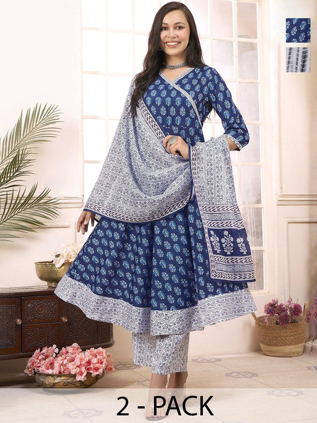 KALINI Women Ethnic Motifs Printed Regular Kurta with Trousers & With Dupatta, White
KALINI Women Ethnic Motifs Printed Regular Kurta with Trousers & With Dupatta, White