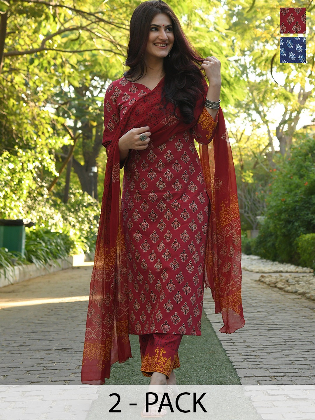KALINI Women Ethnic Motifs Printed Regular Kurta with Trousers & With Dupatta, Blue
KALINI Women Ethnic Motifs Printed Regular Kurta with Trousers & With Dupatta, Blue