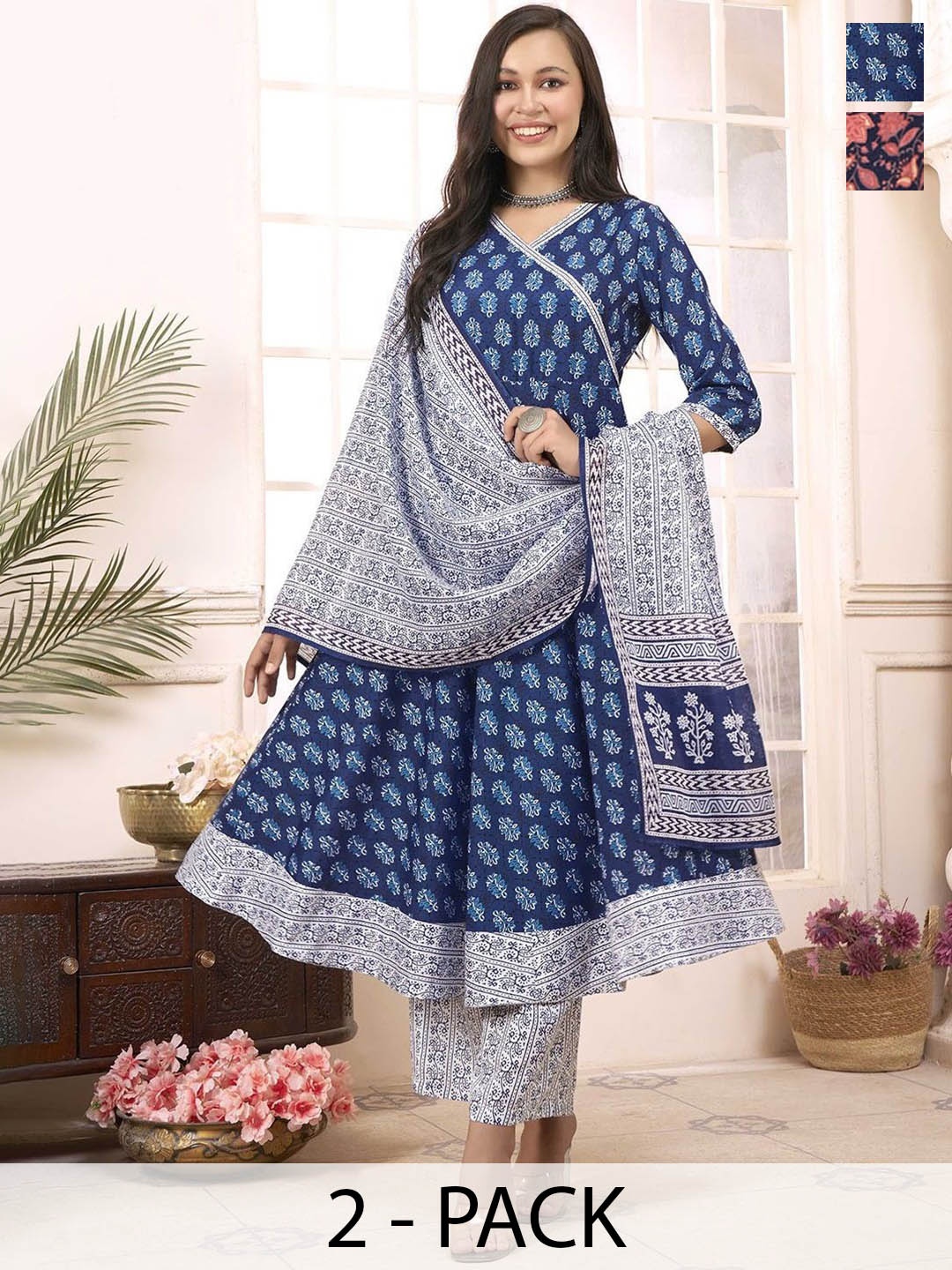 KALINI Women Ethnic Motifs Printed Regular Kurta with Trousers & With Dupatta, Blue
KALINI Women Ethnic Motifs Printed Regular Kurta with Trousers & With Dupatta, Blue