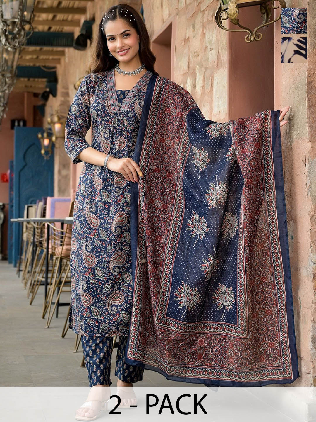 KALINI Women Ethnic Motifs Printed Regular Kurta with Trousers & With Dupatta, Beige
KALINI Women Ethnic Motifs Printed Regular Kurta with Trousers & With Dupatta, Beige