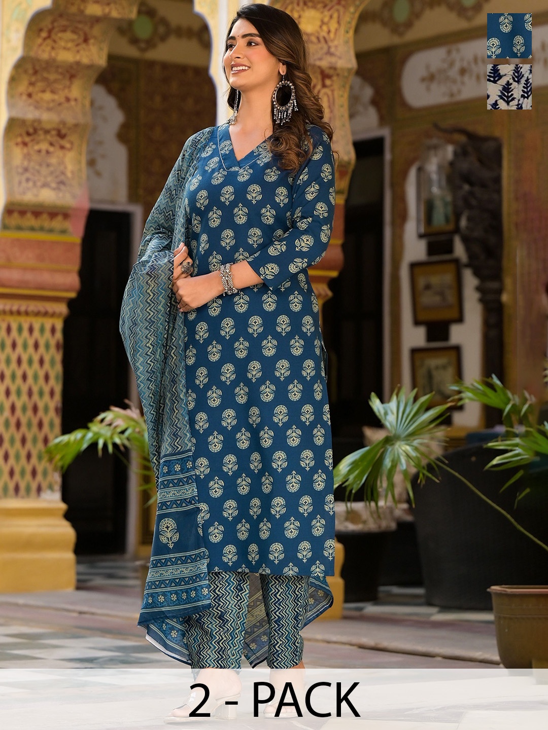 KALINI Women Ethnic Motifs Printed Regular Kurta with Trousers & With Dupatta, Multi
KALINI Women Ethnic Motifs Printed Regular Kurta with Trousers & With Dupatta, Multi