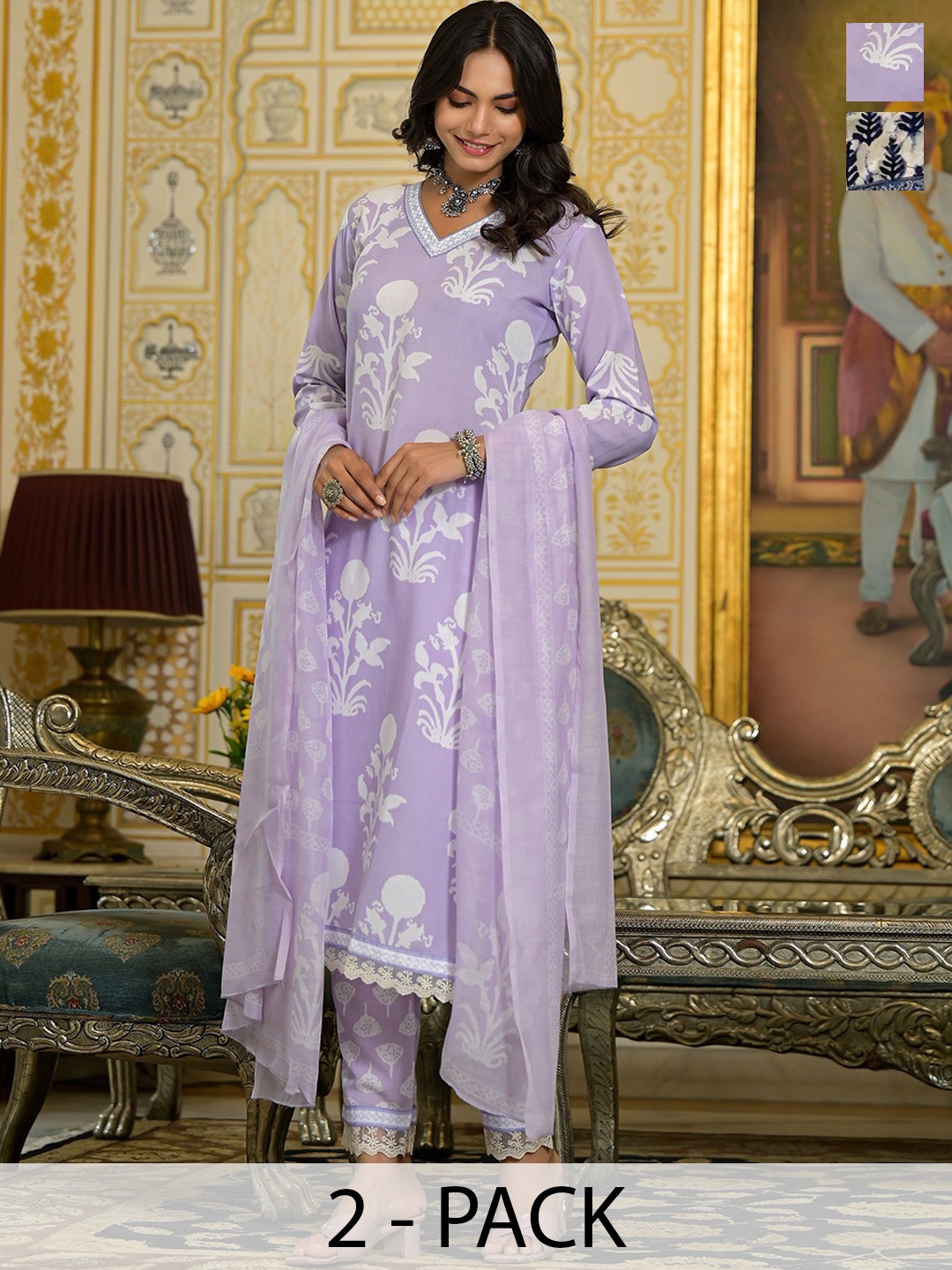 KALINI Women Ethnic Motifs Printed Regular Kurta with Trousers & With Dupatta, Beige
KALINI Women Ethnic Motifs Printed Regular Kurta with Trousers & With Dupatta, Beige