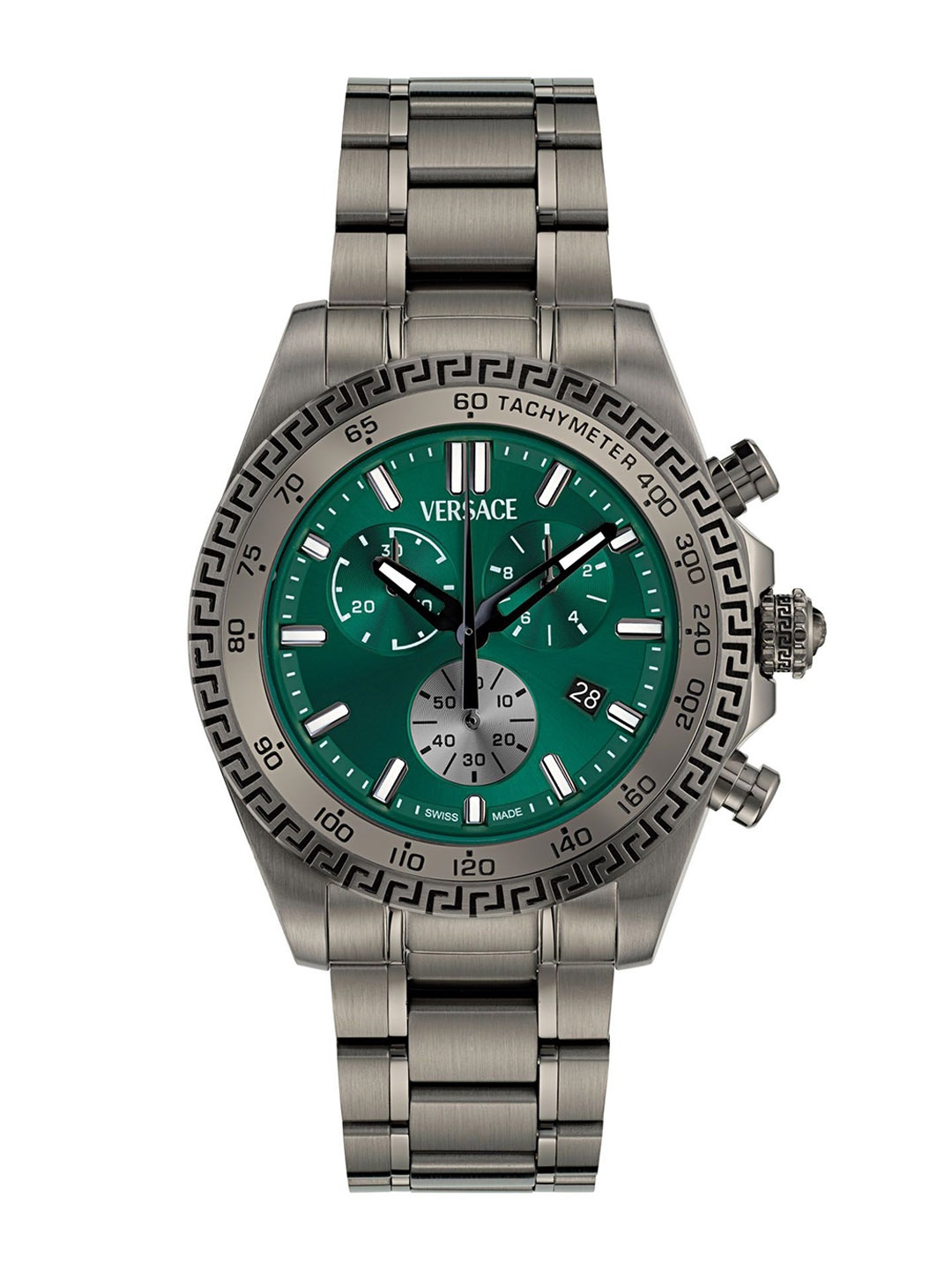 Versace Men Dial & Stainless Steel Bracelet Style Straps Analogue Watch VE9K00624, Green
Versace Men Dial & Stainless Steel Bracelet Style Straps Analogue Watch VE9K00624, Green
