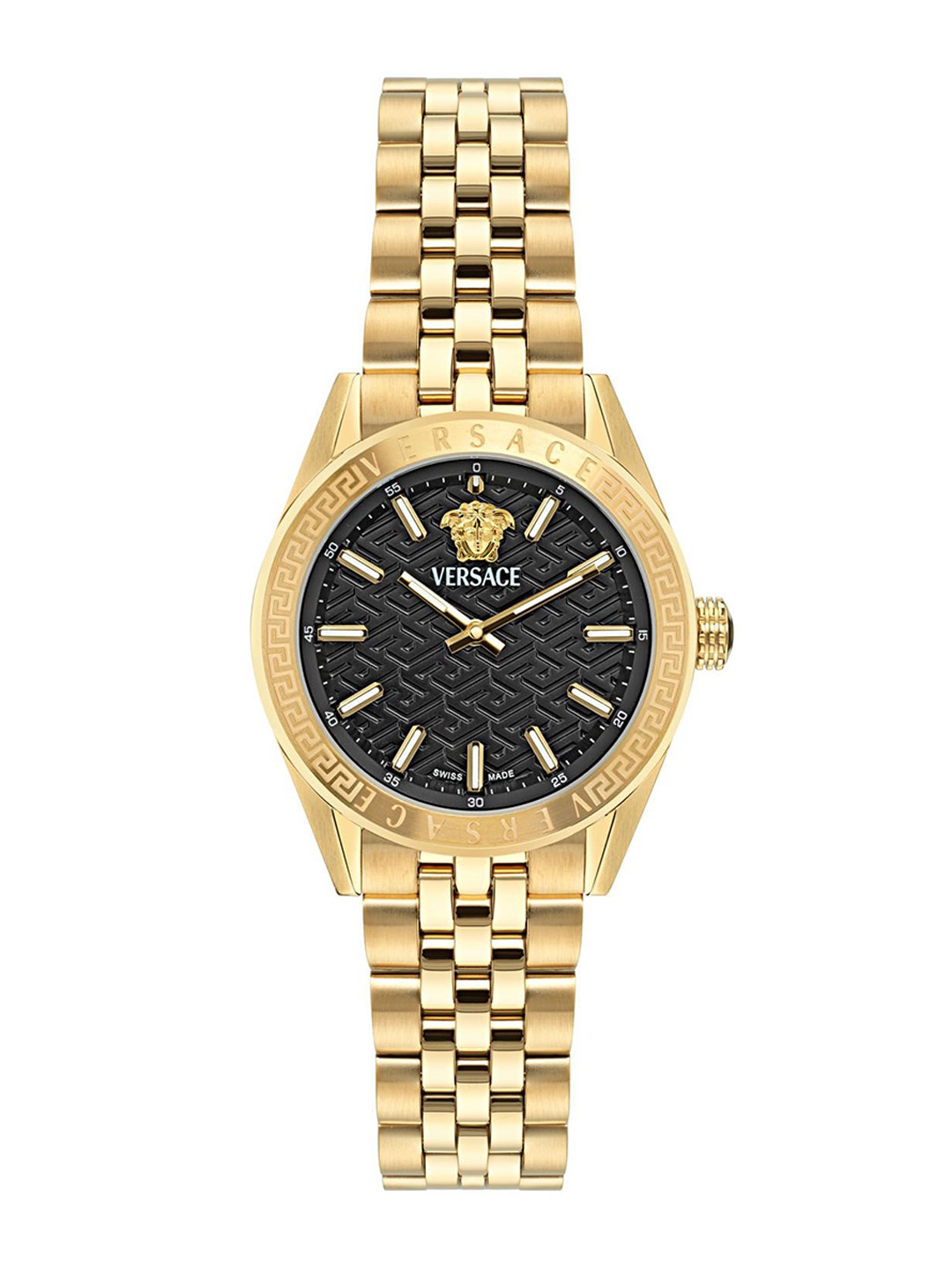 Versace Women Dial & Stainless Steel Bracelet Style Straps Analogue Watch VE8I00724, Black
Versace Women Dial & Stainless Steel Bracelet Style Straps Analogue Watch VE8I00724, Black