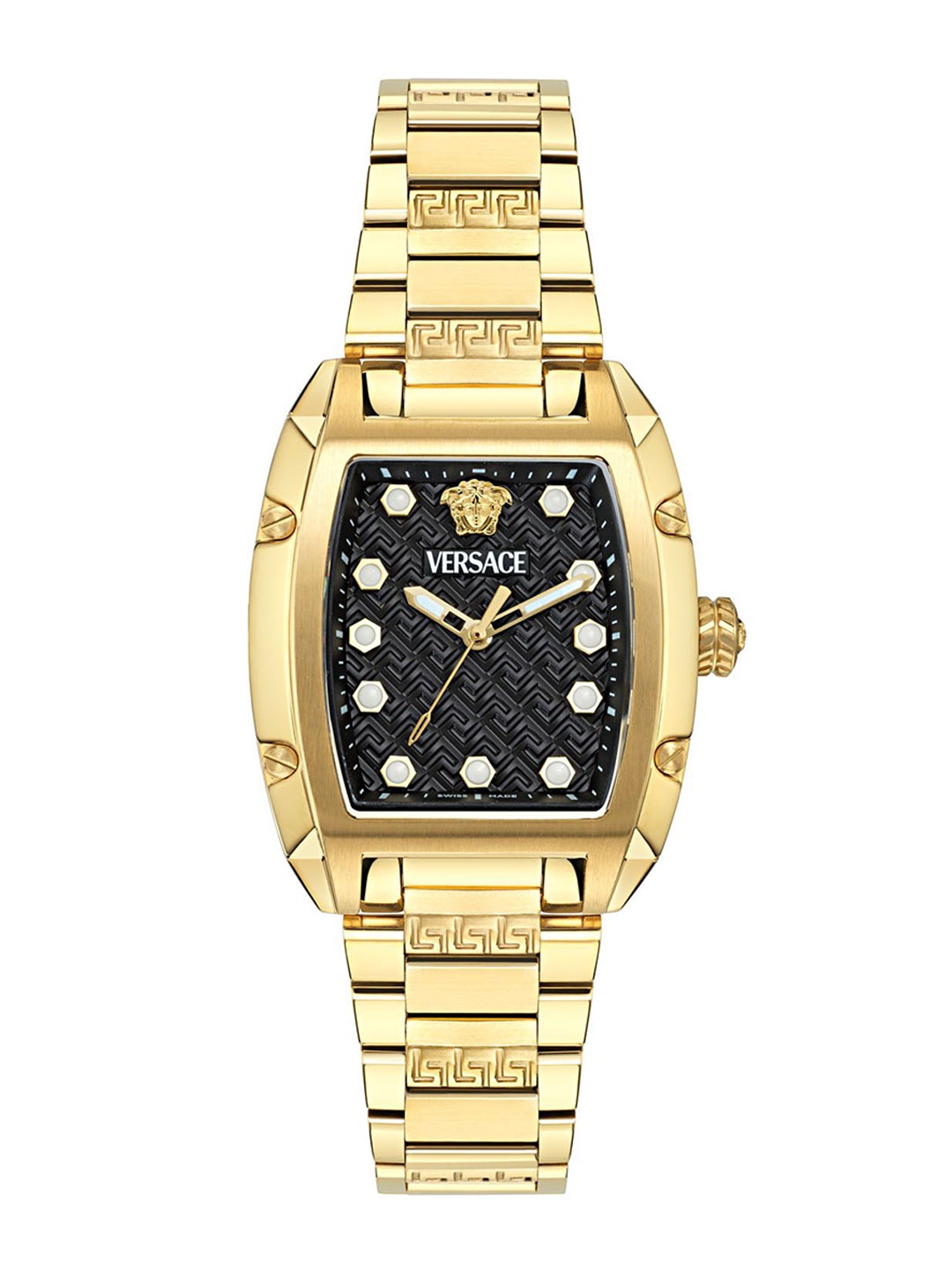 Versace Women Dominus Dial & Stainless Steel Bracelet Style Analogue Watch VE8K00524, Black
Versace Women Dominus Dial & Stainless Steel Bracelet Style Analogue Watch VE8K00524, Black