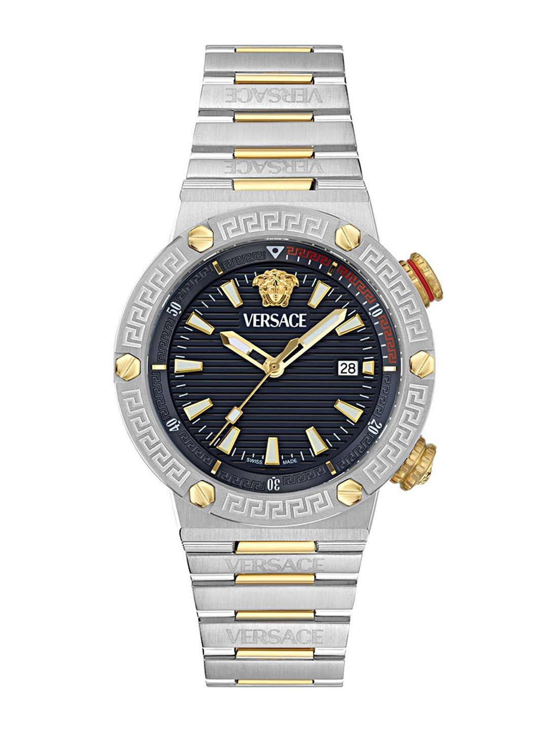 Versace Men Greca Logo Diver Round Dial Stainless Steel Analogue Watch VE8G00424, Blue
Versace Men Greca Logo Diver Round Dial Stainless Steel Analogue Watch VE8G00424, Blue