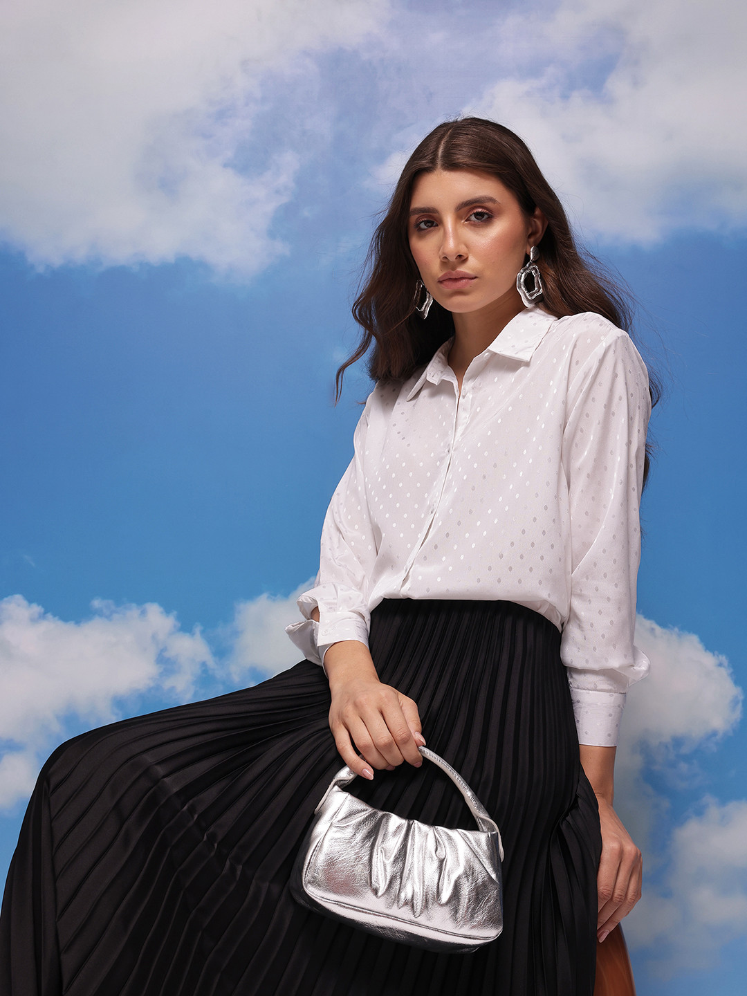 CORSICA Self-Design Shirt, White 
CORSICA Self-Design Shirt, White