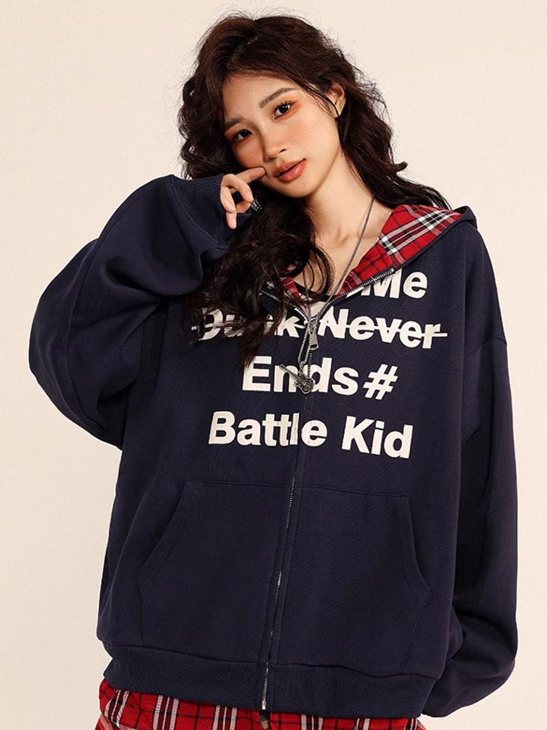 LULU & SKY Women Typographic Printed Oversized Hoodie Front-Open Sweatshirt, Blue
LULU & SKY Women Typographic Printed Oversized Hoodie Front-Open Sweatshirt, Blue
