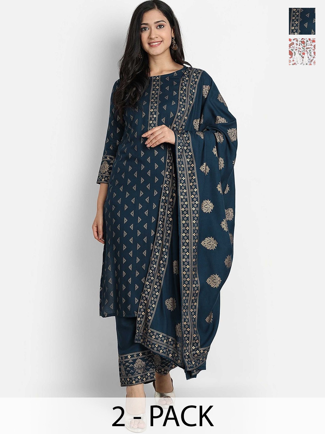 KALINI Women Ethnic Motifs Printed Regular Kurta with Trousers & With Dupatta, White
KALINI Women Ethnic Motifs Printed Regular Kurta with Trousers & With Dupatta, White
