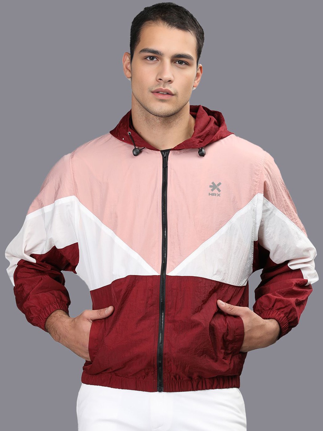 HRX by Hrithik Roshan Men Hooded Colourblocked Casual Windcheater Sporty Jacket, Maroon
HRX by Hrithik Roshan Men Hooded Colourblocked Casual Windcheater Sporty Jacket, Maroon