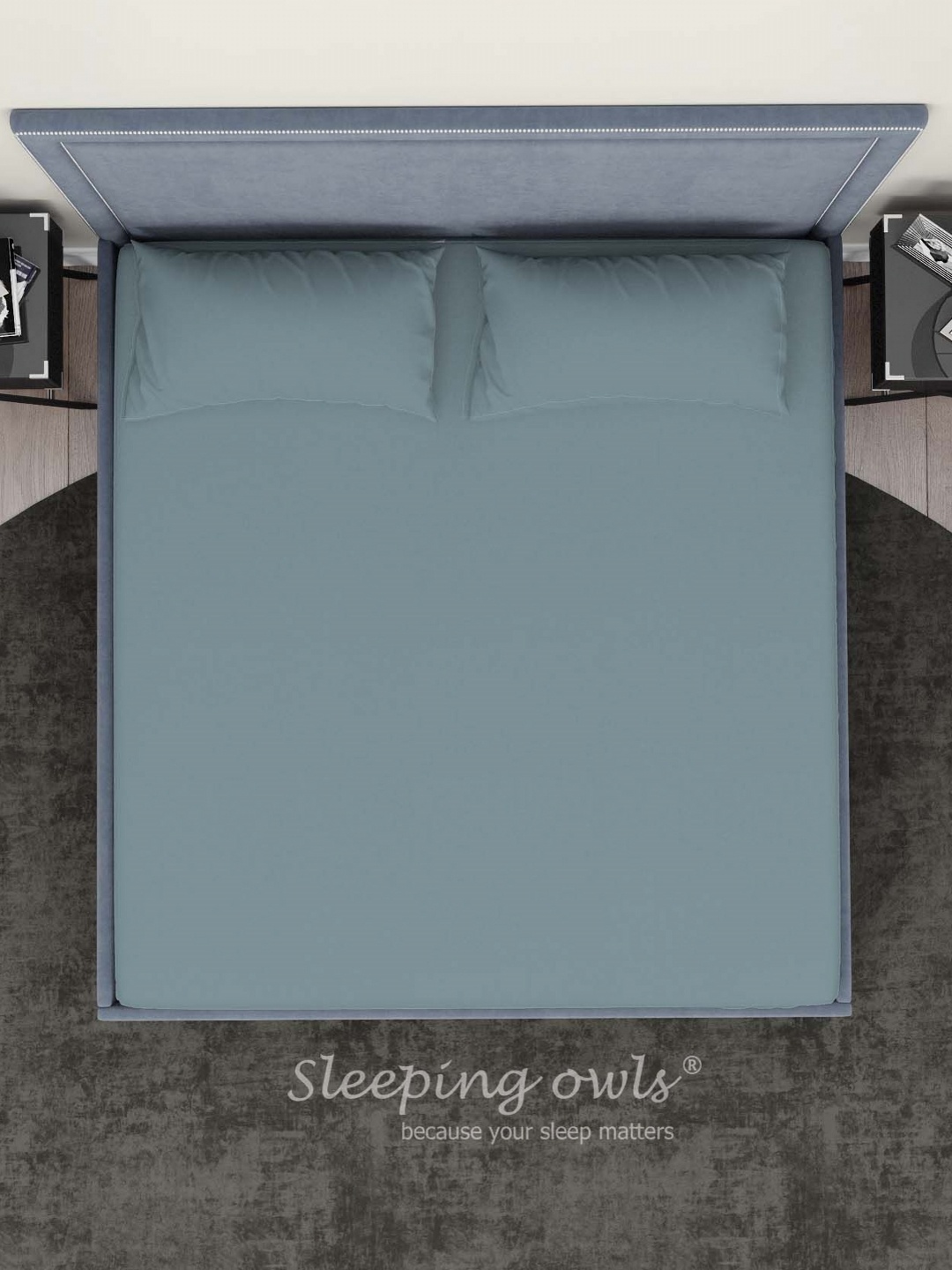Sleeping Owls- because your sleep matters Teal 300 TC King Bedsheet with 2 Pillow Covers
Sleeping Owls- because your sleep matters Teal 300 TC King Bedsheet with 2 Pillow Covers