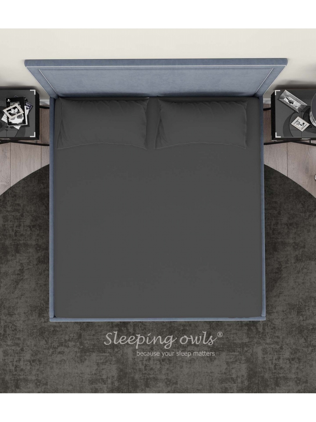 Sleeping Owls- because your sleep matters Charcoal 300 TC King Bedsheet with 2 Pillow Covers
Sleeping Owls- because your sleep matters Charcoal 300 TC King Bedsheet with 2 Pillow Covers