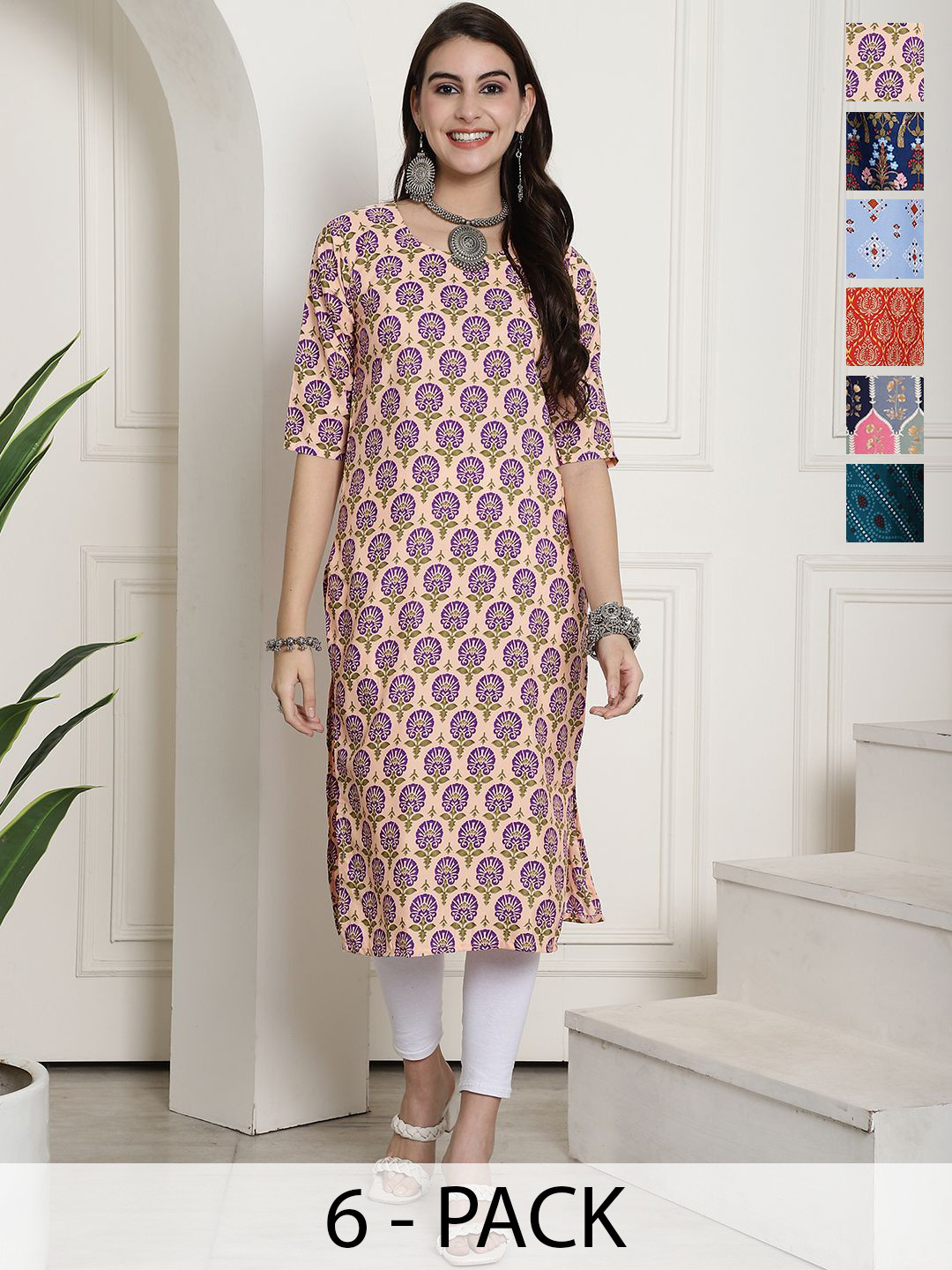 7Threads Women Ethnic Motifs Printed Floral Crepe Kurta, Multi
7Threads Women Ethnic Motifs Printed Floral Crepe Kurta, Multi