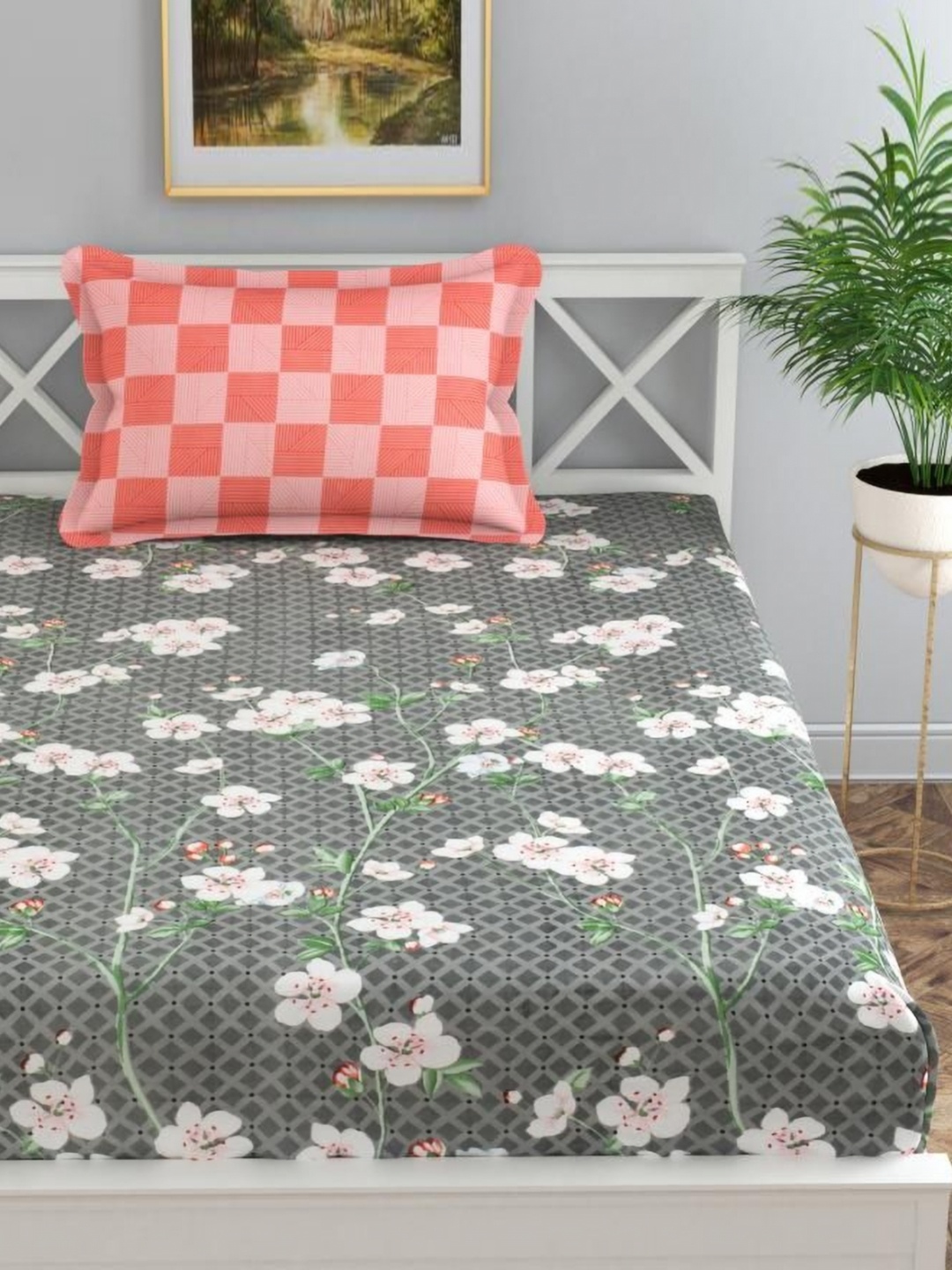 Florida Grey & White Graphic Printed 200 TC Microfiber Single Bedsheet Set 1.55 m x 2.28
Florida Grey & White Graphic Printed 200 TC Microfiber Single Bedsheet Set 1.55 m x 2.28