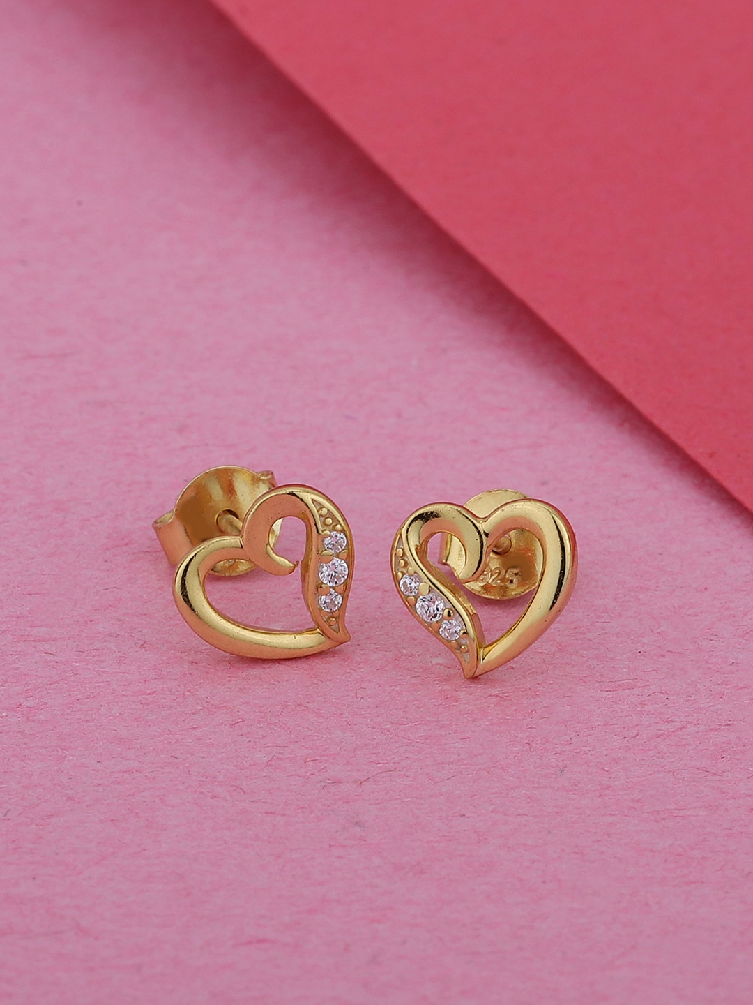 VANBELLE Gold Plated 925 Sterling Silver CZ Studded Heart Shaped Studs Earrings
VANBELLE Gold Plated 925 Sterling Silver CZ Studded Heart Shaped Studs Earrings