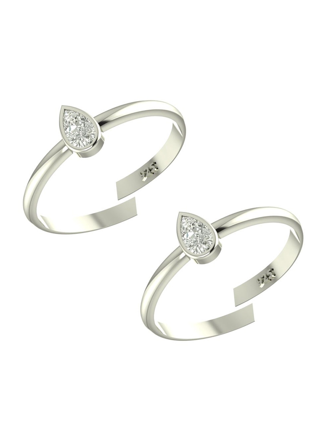Peenzone Jewellers Pack Of 2 925 Sterling Silver Plated Cubic Zirconia Studded Toe Ring
Peenzone Jewellers Pack Of 2 925 Sterling Silver Plated Cubic Zirconia Studded Toe Ring