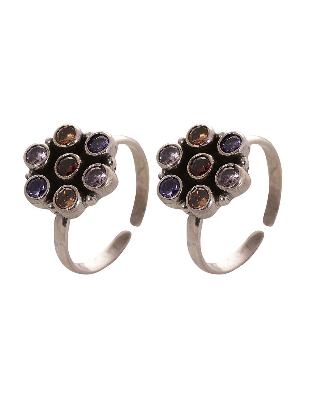 Peenzone Jewellers Pack Of 2 925 Sterling Silver Plated Cubic Zirconia Studded Toe Rings
Peenzone Jewellers Pack Of 2 925 Sterling Silver Plated Cubic Zirconia Studded Toe Rings