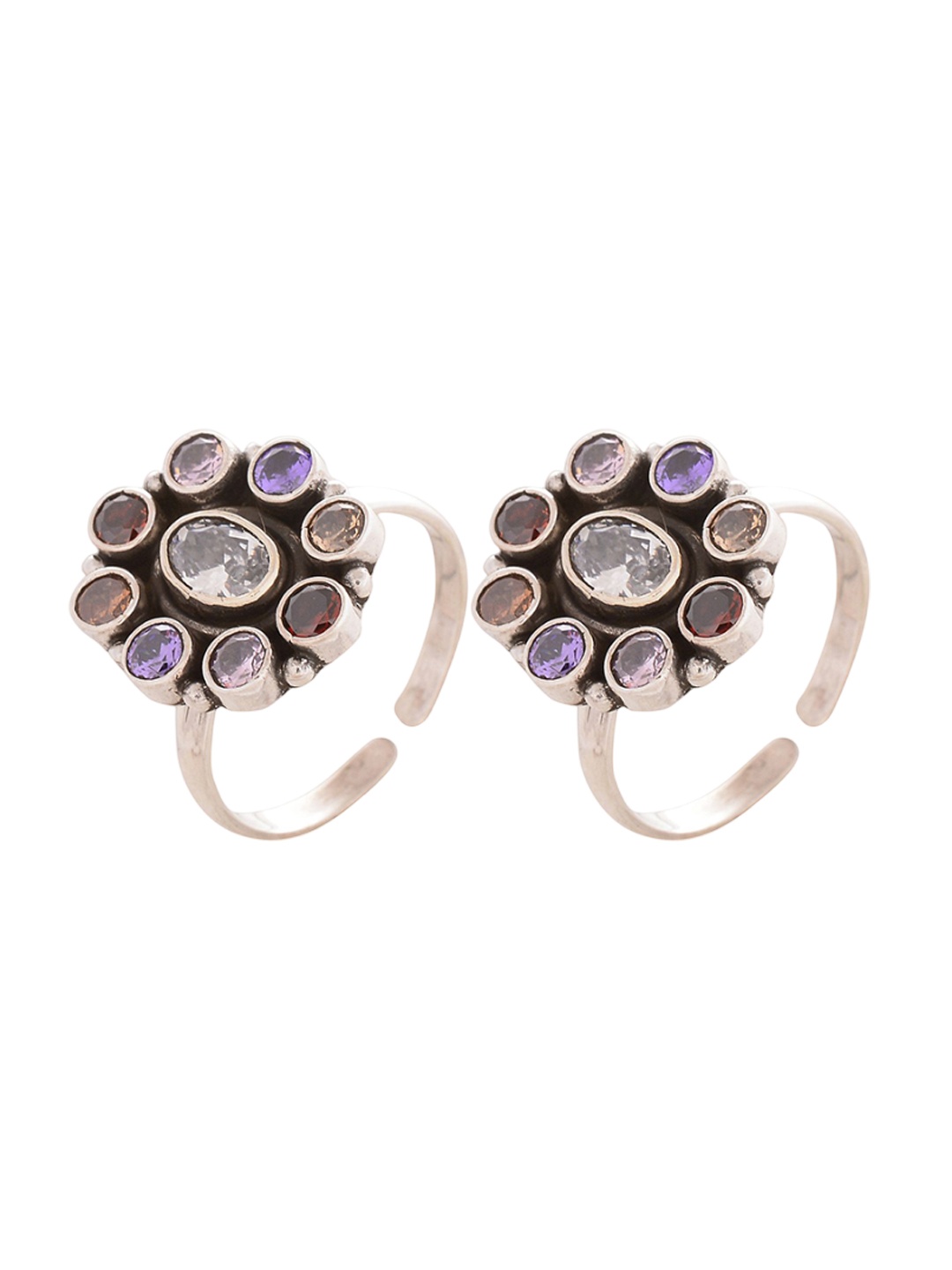 Peenzone Jewellers Pack Of 2 925 Sterling Silver Plated Cubic Zirconia Studded Toe Rings
Peenzone Jewellers Pack Of 2 925 Sterling Silver Plated Cubic Zirconia Studded Toe Rings