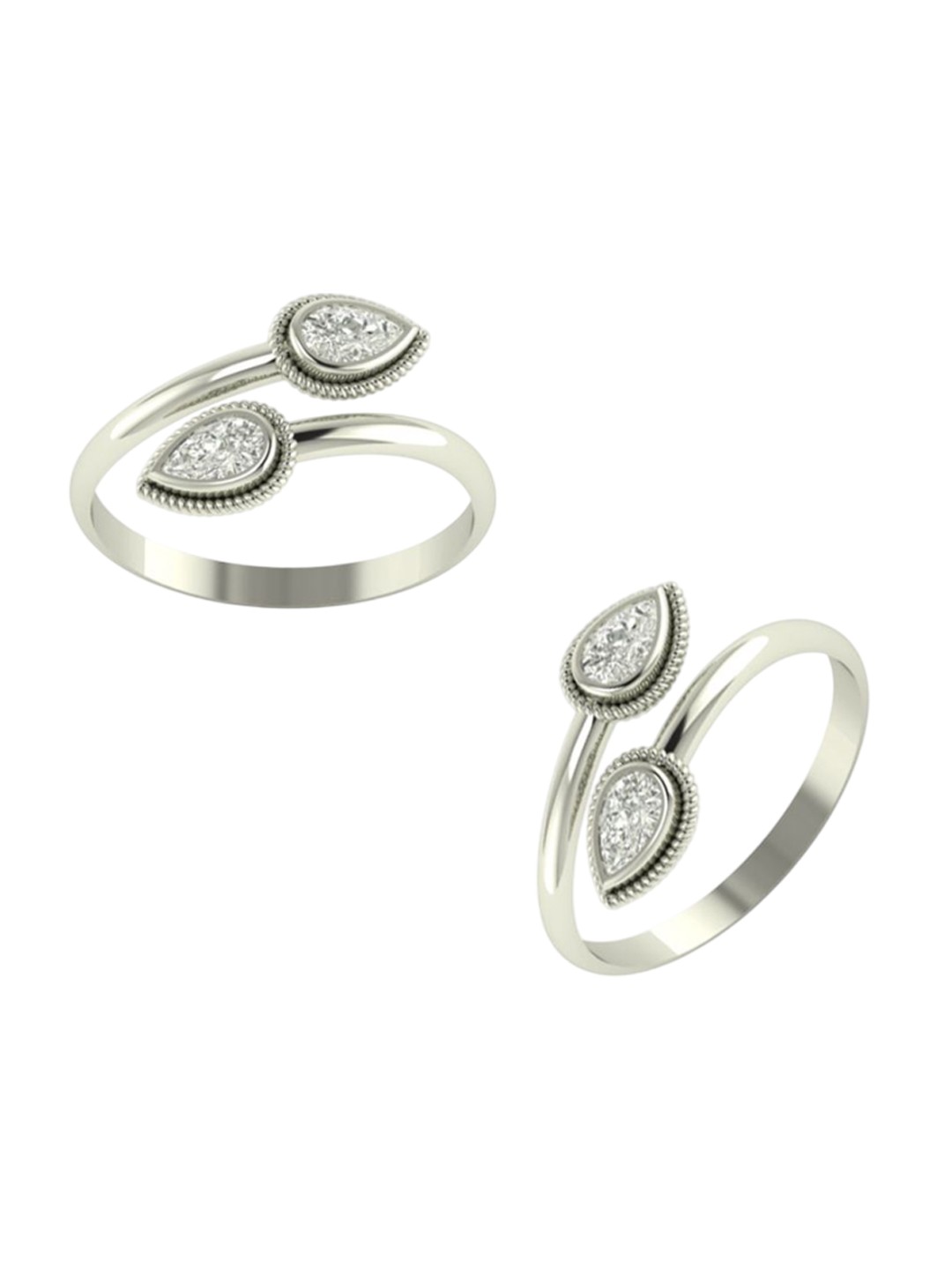 Peenzone Jewellers 925 Sterling Silver-Plated Cubic Zirconia Stone Studded Toe Rings
Peenzone Jewellers 925 Sterling Silver-Plated Cubic Zirconia Stone Studded Toe Rings