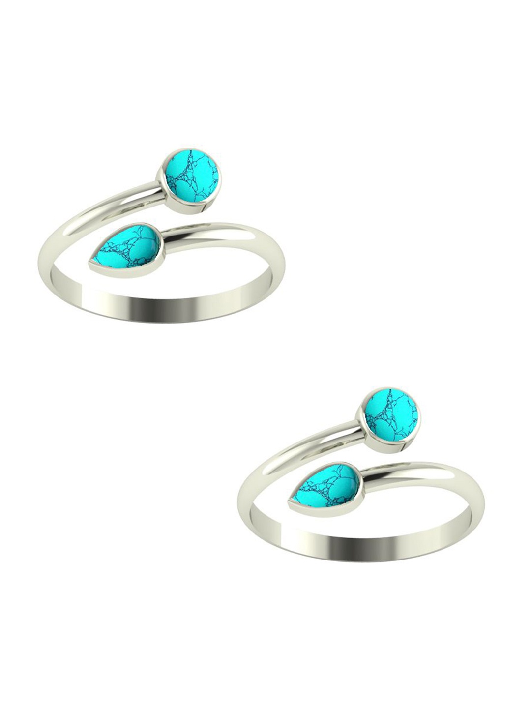 Peenzone Jewellers 925 Sterling Silver-Plated Cubic Zirconia Stone Studded Toe Rings
Peenzone Jewellers 925 Sterling Silver-Plated Cubic Zirconia Stone Studded Toe Rings